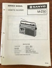 Sanyo M Z50 Boombox / Radio Cassette Service Manual *Original* picture