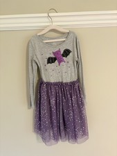 Carter's Halloween Dress, Size 5, Purple with Glittery Skirt and Bat, Excellent  picture