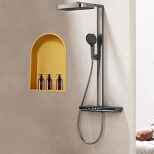 Elegant Gold Stainless Steel Recessed Shower Niche for Stylish Storage picture