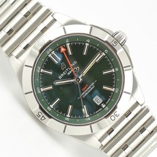 Breitling Chronomat GMT 40 A32398 Green Sunburst Dial Rouleaux Box Papers picture