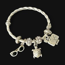 Authentic Discontinued Brighton Silver charm bracelet + charms picture