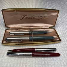 Vintage Parker 51 Aerometric Fountain Pen And Pencil Set 1949 & “21” Set picture