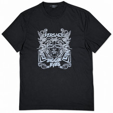 Authentic Versace Biggie Eyes Embroidery Medusa Sunglasses Tee Size Large L picture