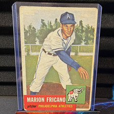 Vintage Topps 1953 Marion Fricano #199 Philadelphia Athletics Baseball Card MLB picture