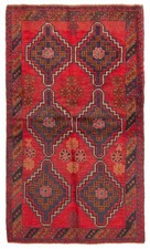 Vintage Hand-Knotted Area Rug 3'6