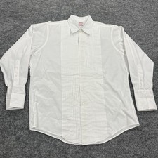 Vintage Brooks Brothers Shirt Mens 16 2 White Tuxedo Dress Party picture
