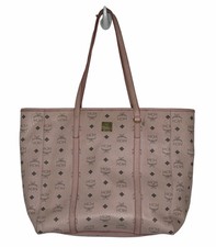 MCM PEBBLED LEATHER Shopper PINK Large Shoulder TOTE BAG READ picture