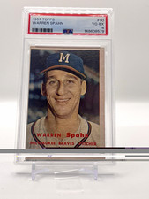 Topps 1957 Warren Spahn #90 Base Set PSA 4 Milwaukee Braves Baseball Card picture