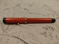 PARKER 1920S DUOFOLD LUCKY CURVE INK FOUNTAIN PEN - ORANGE picture
