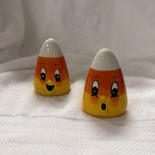 Johanna Parker Halloween candy corn Salt & Pepper Shaker set picture