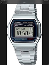 CASIO A158WA-1JH Classic Digital Watch Stainless Steel Band Unisex A158WA-1 picture