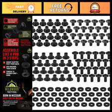 144 Assorted Black Chicago Screws for DIY Kydex & Leather Holsters, Clips, Sheat picture