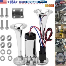 600DB Super Loud Train Electric Air Horn Dual Trumpets Car Truck Boat Speaker US picture