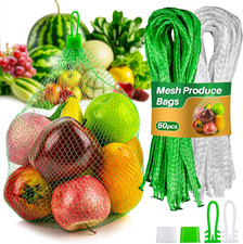 RAINFLOW 50 PCS Mesh Produce Bags - Onion Storage and Seafood Boil Bags | 20-Inc picture