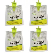 4 Pack RESCUE Outdoor Disposable Fly Trap Add Water & Hang Trap Variety of Flies picture