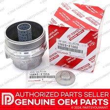 GENUINE Toyota OEM Oil Filter Housing Cap Holder 15620-31060 + Plug 15643-31050 picture