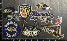 BALTIMORE RAVENS SET OF 8 NFL FOOTBALL IRON ON PATCHES SEE PHOTO/ RULER picture