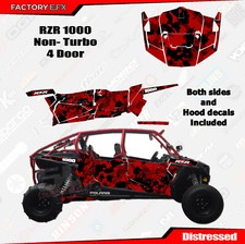 Red Distressed Camo Racing Graphics kit fits Polaris RZR 1000 4 Door 14-18 picture