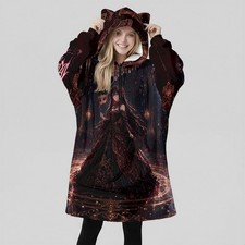 Anime Night of the Masquerade Cat Ear Hoodie Blanket Oversized Wearable Fleece picture