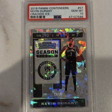 2019 Panini Contenders Kevin Durant Season Ticket Cracked Ice #57 PSA 10 19/25 picture