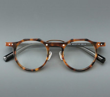 Luxury Japanese Round Full Rim Acetate Retro Antique Eyeglass Frame Men Women picture