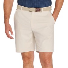 Greg Norman Men's Golf Shorts Stretch Flex Waist Performance Khaki Gray Blue NWT picture