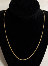 10K Yellow Gold Cuban Curb Link Chain 1.8 mm 18 Inch Spring Ring Clasp New picture