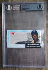 Jackie Robinson Custom Cut Autograph and 1952 World Series Ticket Stub  picture