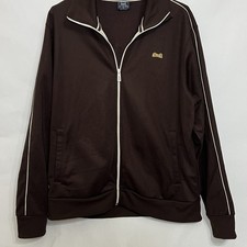 VTG Le Tigre Retro Full Zip Track Jacket Brown Men’s Large Excellent Condition picture
