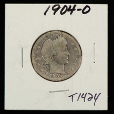 1904-O 25c Silver Barber Quarter - Value Coin - SKU-T1424 picture