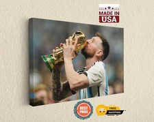 Soccer Legend Print Lionel Messi Canvas Art Handcrafted Durable Wall Decor picture