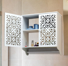 Bathroom Wall Cabinet Over Toilet Storage Medicine Cabinet w/2 Doors and Shelves picture