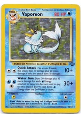 Vaporeon 12/64 Unlimited Holo Jungle HP picture