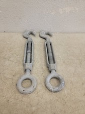 (2) Chicago Hardware 3/4 x 6 Turnbuckle Hook & Eye Galvanized picture