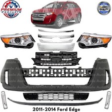 Front Bumper Cover & Headlight Assembly Kit For 2011-2014 Ford Edge picture