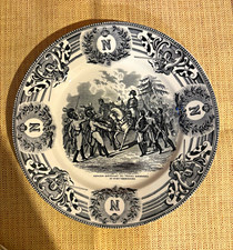 Boch Freres La Louviere Napoleon Military Decorative Ceramic Plate Black/White picture