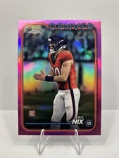 2024 Topps Chrome Rookie Bo Nix #206 Pink Refractor (RC) Broncos NFL picture