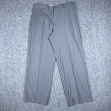 VTG Armani Collezioni Pants Mens 30x28 Gray Dress Trousers Straight Flat Cuffed picture