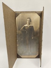 Antique c1910s-1920s Sepia Woman Portrait Danville IL Studio Photo Folder picture