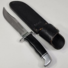 Vintage Buck 119 USA 1986 Fixed Blade Knife With Original Black Leather Sheath picture