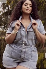 NWT TORRID Festi Denim Boiler Romper SIZE 2 picture