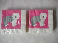 2 Pkgs Vintage 1986 Contempo Bobtail Old English Sheep Dog Napkins Mrs Grossman  picture