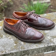 Alden New England Longwing Blucher Wingtip Shoes Brown Leather Men's 9.5 D picture
