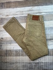 GUSTIN Jeans Selvedge Mens 31x34 Button Fly Slim Fit Brown Made USA picture
