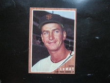1962 Topps # 71 Dick LeMay San Francisco Giants RARE BLANK BACK Ex picture