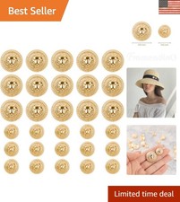 30 Heavy-weight Vintage Gold Lion Head Buttons - Unique Metal Craft Supplies picture