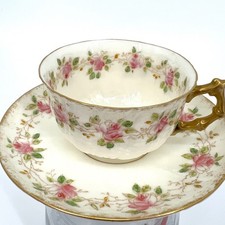 Willets Belleek Egg Shell Porcelain Demitasse Tea Cup and Saucer Late 19th C picture