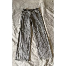 Dazy Grey Washed Wide Leg Jeans High Waisted Denim Pants Size L picture