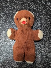 Vintage Teddy Bear Plush Brown Rubber Face Glass Eyes 13
