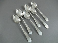 Antique Set of Engraved Silver Teaspoons Daniel Bloom Coen, NY, NY 1787-1805 picture